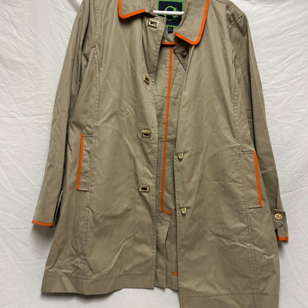 C Wonder Trench Coat With Orange Detail - gorgeous A line silhouette with trim
